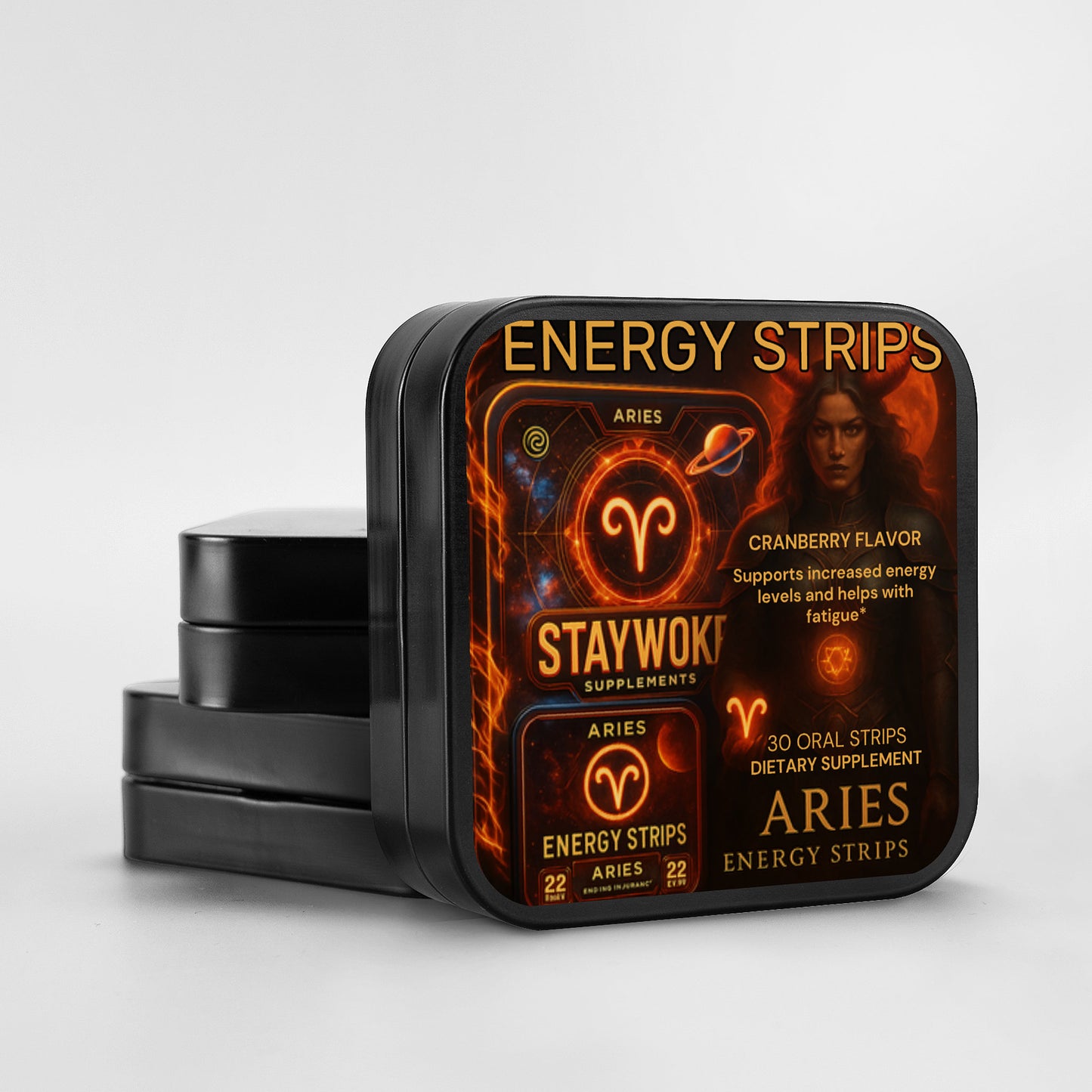 Energy Strips ARIES | Fire Element Stack ♈ – Solar Plexus Power & Instant Energy